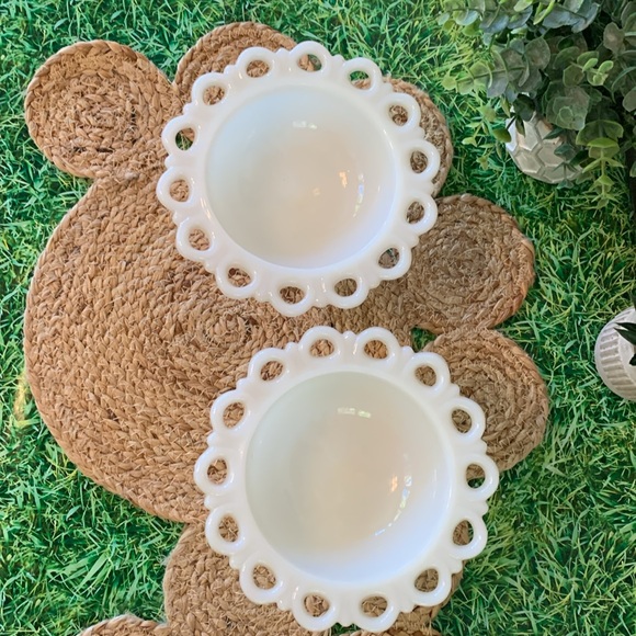 Vintage Glimma Glimåkra white Opal milk glass bowl dish (set of 2), EUC - Picture 6 of 11